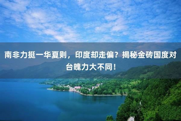 南(nán)非力挺一(yī)華夏則,印度卻走偏?揭秘金(jīn)磚國(guó)度對(duì)台魄力大(dà)不(bù)同!