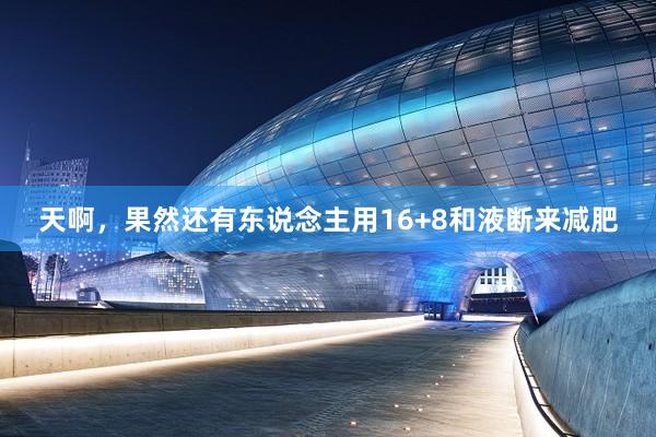 天啊,果然還(hái)有(yǒu)東(dōng)說(shuō)念主用(yòng)16+8和(hé)液斷來(lái)減肥