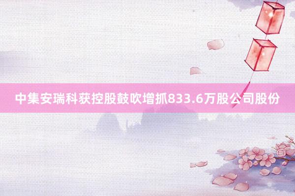 中集安瑞科(kē)獲控股鼓吹增抓833.6萬股公司股份